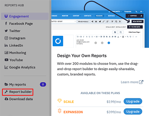 20 Reports hub - report builder