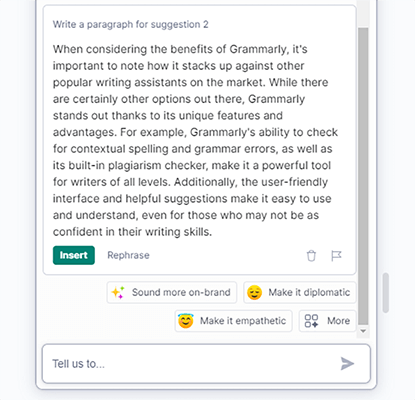 31 GrammarlyGO (Generative AI) - Comparison paragraph