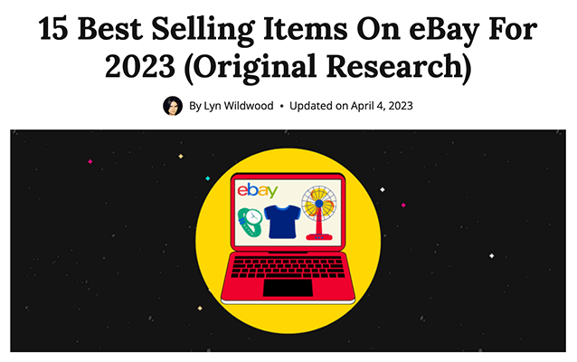 Best Selling Items On eBay - post type example