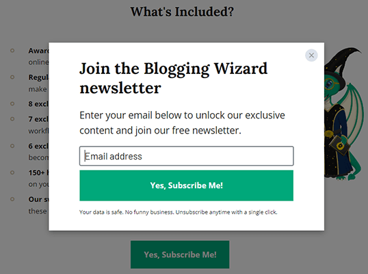 blogging wizard email newsletter