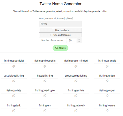 generatormix twitter username generator