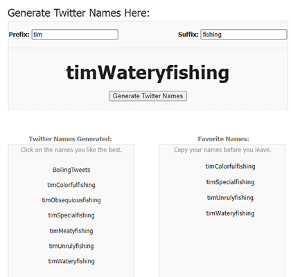 namegeneratorbiz twitter username generator