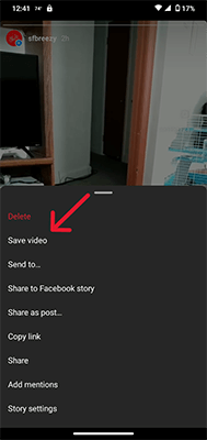 save instagram video click save video