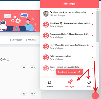 Dashboard and UI - Messages