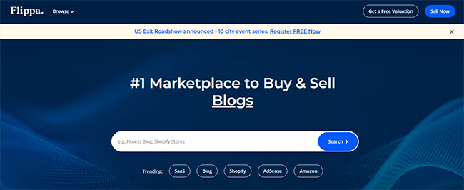 Sell your blog - Flippa