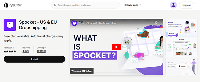 Shopify App Store - Spocket