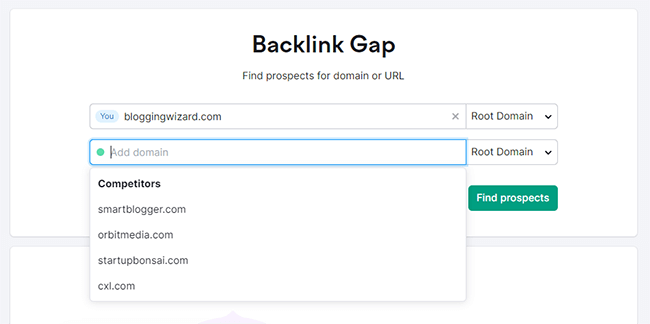29 Competitive research tools - Backlink gap