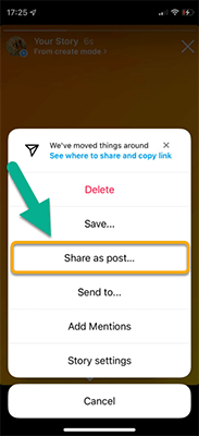 How to repost from Story to Feed - Share as post