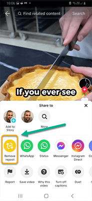 How to repost on TikTok_ FAQs - Remove post