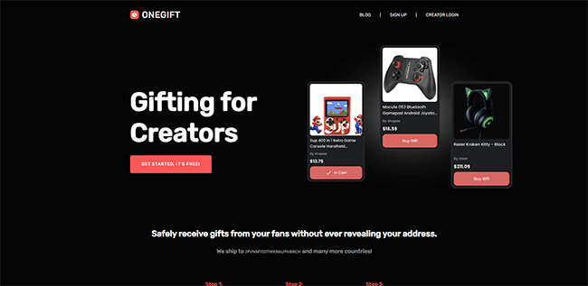 OneGift Homepage