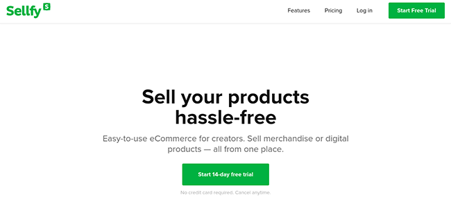 Sellfy Homepage