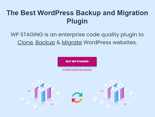 wp staging homepage