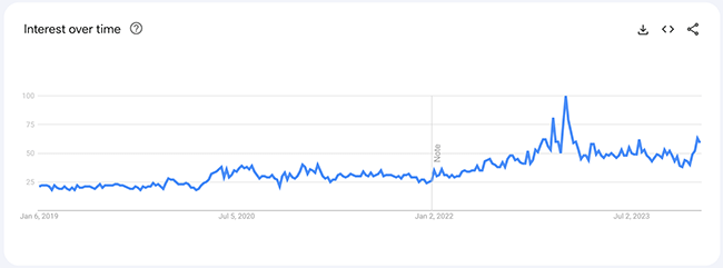 Dropshipping interest over time