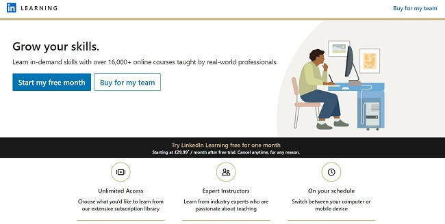 LinkedIn Learning Homepage