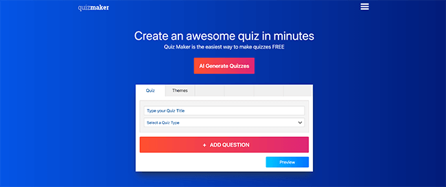 Quiz Maker Homepage
