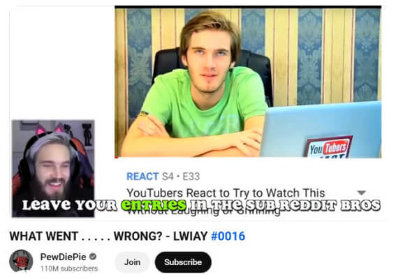 react to fan submissions