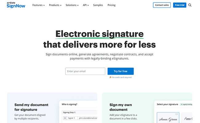 SignNow Homepage