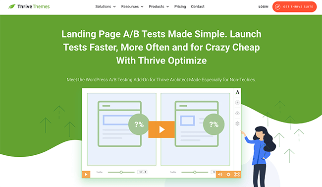 Thrive Architect Optimize Homepage