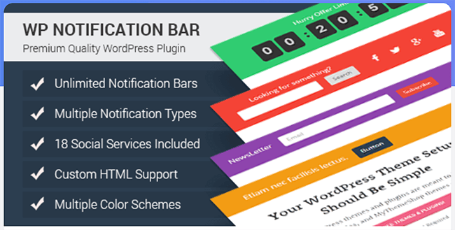 WP Notification Bar Homepage