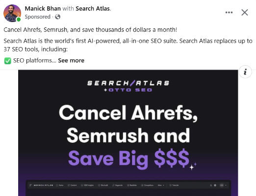 search atlas facebook ad