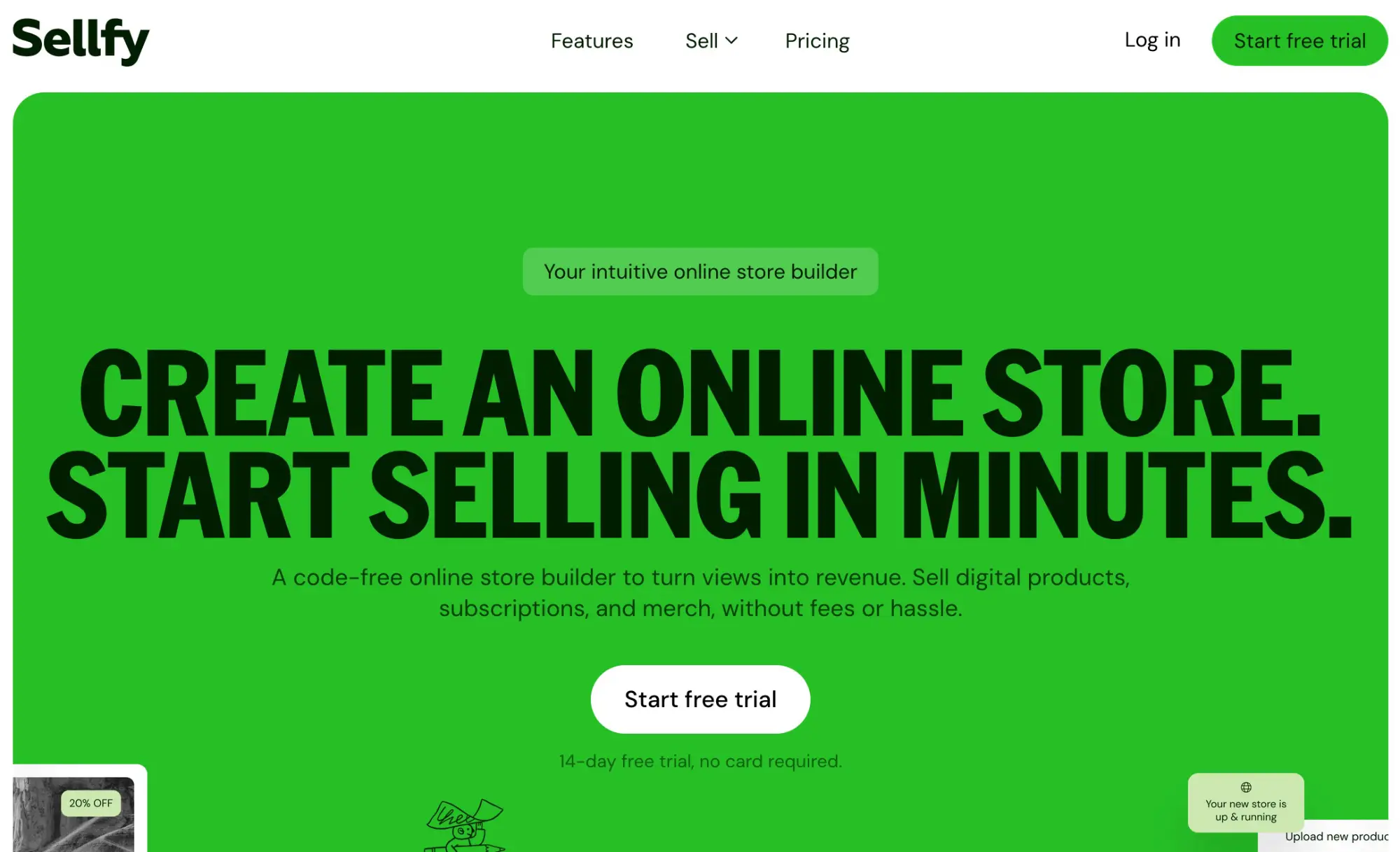 Sellfy Homepage