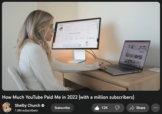 shelby church youtube earnings
